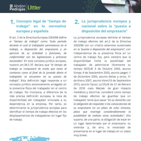 TIEMPO DE TRABAJO EFECTIVO EN DESPLAZAMIENTOS DE TRABAJADORES SIN LUGAR FIJO DE TRABAJO-STJUE 9 OCTUBRE 2025