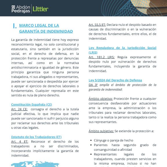 BOLETÍN LABORAL: LA EXTENSIÓN DE LA GARANTÍA DE INDEMNIDAD DE LAS PERSONAS TRABAJADORAS: A COLACIÓN DE LA STC 9 SEPTIEMBRE 2025
