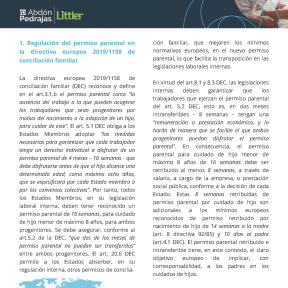 NOVEDAD LABORAL: AUMENTO DE PERMISOS DE CONCILIACIÓN FAMILIAR POR EXIGENCIAS EUROPEAS DEL PERMISO PARENTAL: EL REAL DECRETO-LEY 9/2025